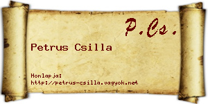 Petrus Csilla névjegykártya